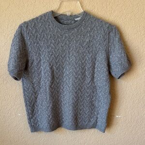 Gray Cable Knit Women's Top